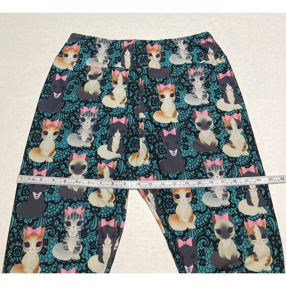 Womens Amelia Rose Leggings Cat Feline Design Multicolor Size TC 16-22/24 EUC - Picture 4 of 5